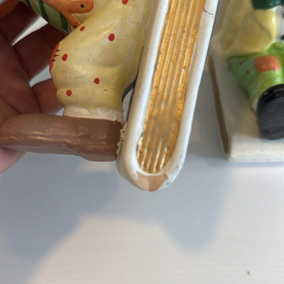 Vintage Ceramic Clown Bookends Nursery Kids Room Made in Taiwan Lefton - Picture 11 of 11